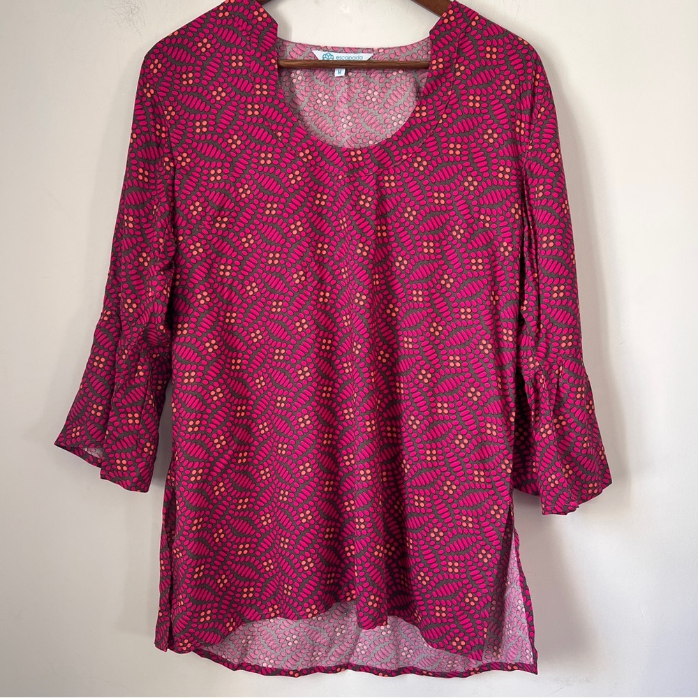 Escapada Pink Bell Sleeve Tunic Relaxed Fit